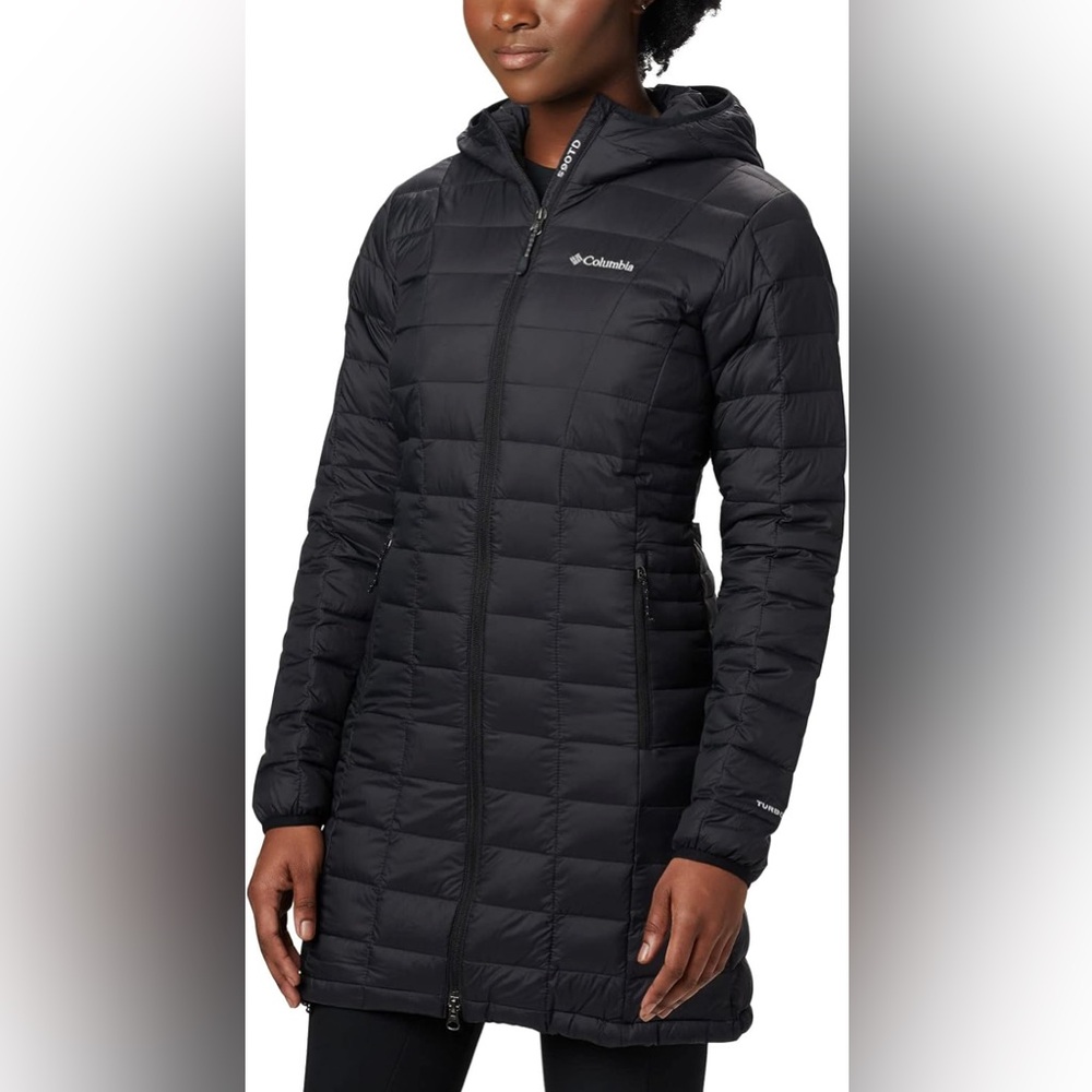 Columbia Black Quilted Hooded Coat